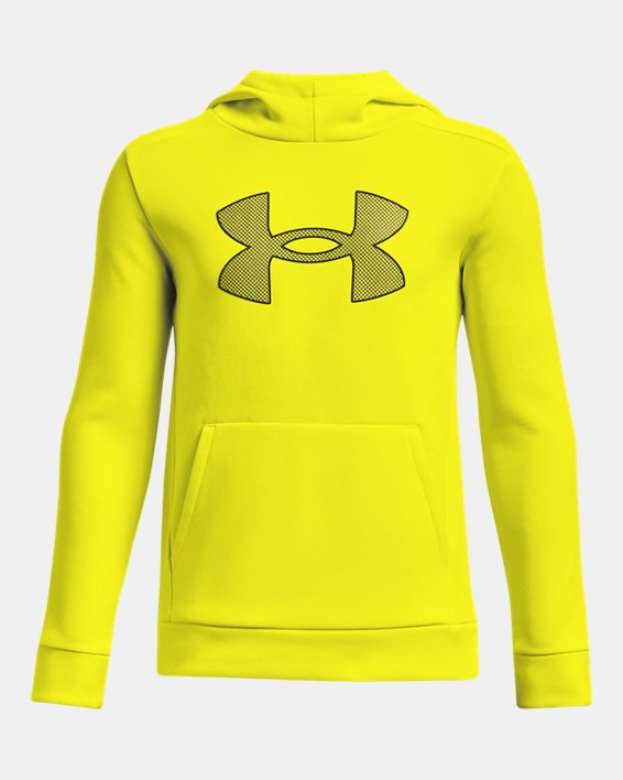 Boys' Armour Fleece® Big Logo Hoodie, Yellow, pdpMainDesktop image number 0